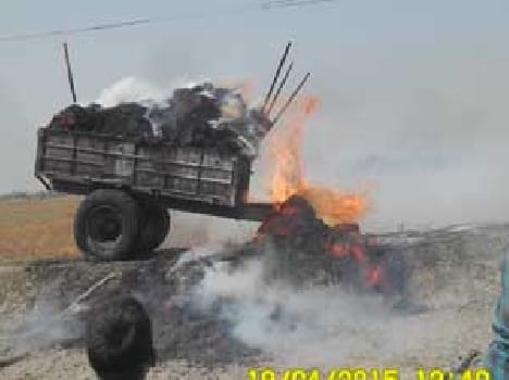 Load short circuit fire in wheat
