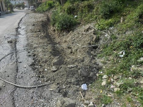Then smashed pipelines road excavation, people upset