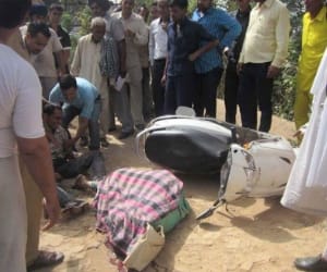 accident near bilaspur two died.