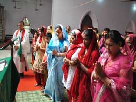 Mass protest against church