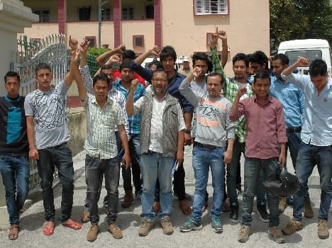 Protesting the amount of BADP Champawat