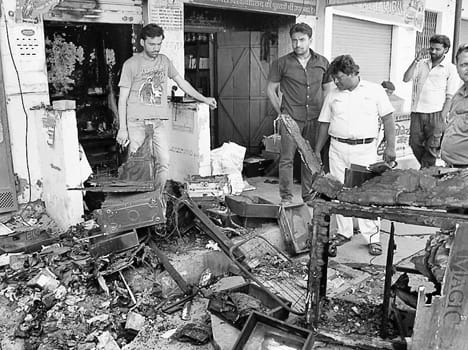 Mobile shop fire