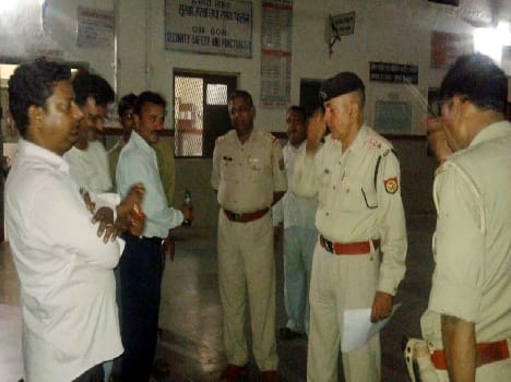 Beaten by police to the station master