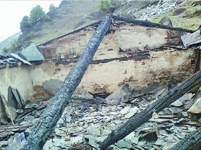 kelang Bazir temple turn to ashes in chamba