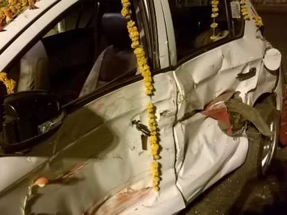 An accident in Hazratganj in Lucknow.