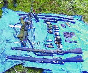 hideout busted in kishtwar, arms recovered