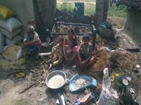 Fire in field,Hut ablaze in fire 