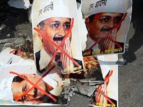Congress blew poster Kejriwal