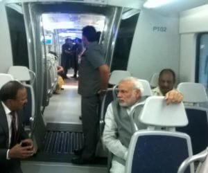 PM Modi rides delhi metro first time