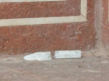 The earthquake also caused damage to the historic Taj Mahal