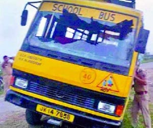three Unidentified peoples hijacked school bus at rs pura