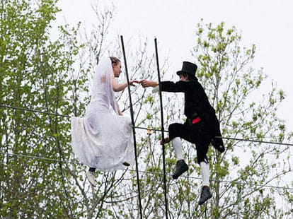 marriage while rope walking