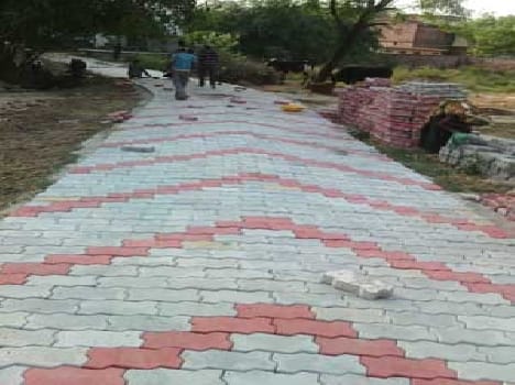 At Jayapur dizining bricks make road