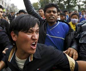 nepal: angry people Demolition in government offices