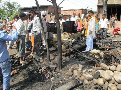 During typhoon Bundibhud fire , 20 houses burnt