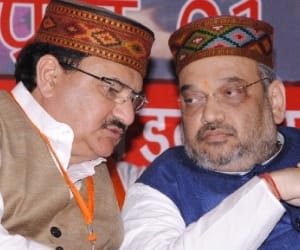 BJP chief Amit Shah on a vsit to Dharamsala.