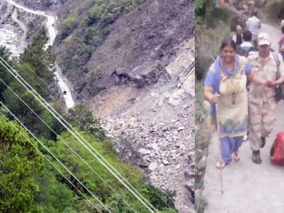 badrinath highway debris.
