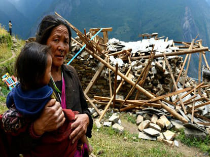 satellite images of nepal earthquake