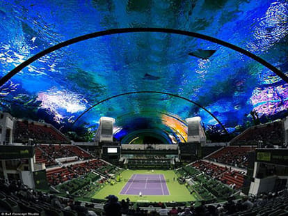 underwater tennis court
