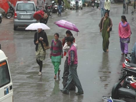 An hour-long rain in Pithoragarh
