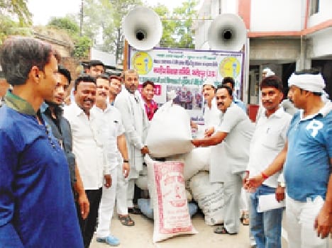 To gather material for earthquake victims