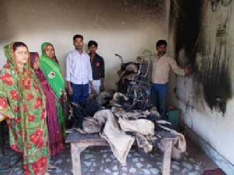 Fair Price shop on fire, burned grain