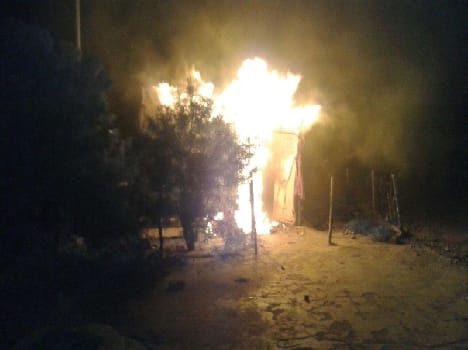 mob have torched the liqure shop in vrindavan
