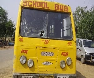 school bus met with accident in lucknow