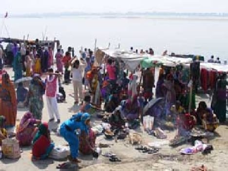  Dip in Ganga put, donations