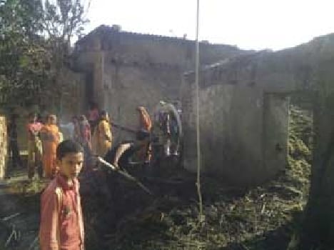 A fire scorched two young men