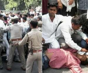 Ruckus in front of azam khan's house