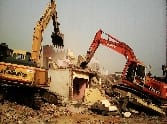 Many went to the offices of political parties, bulldozers