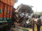 Of trucks on the highway Brushes, a death