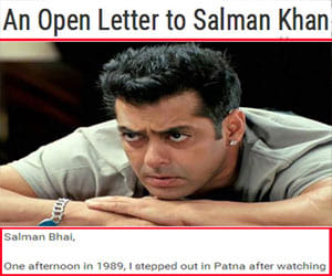 Ravish kumar wrote letter to salman khan