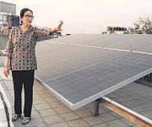 Solar panel help sheshadris to supply power to grid