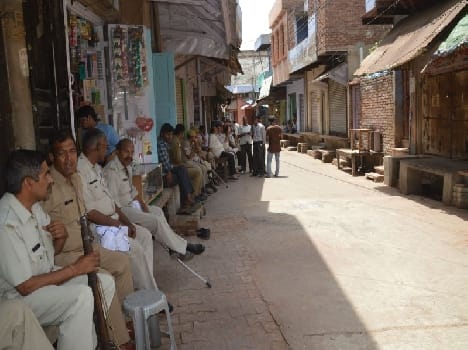 market opened with police security 