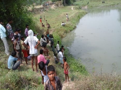 The young man swallowed crocodile