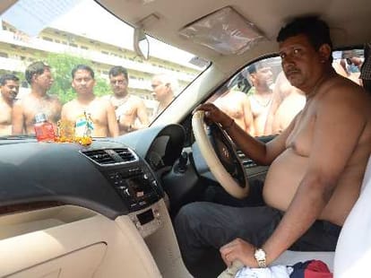 SGPGI drivers protest for increament.