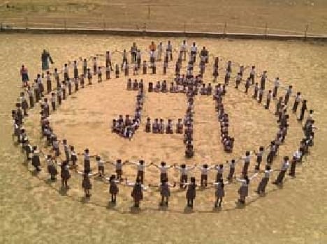 Mother's Day created human chain