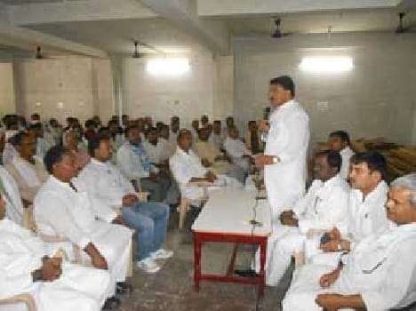 cabinet minister Narad rai taking meeting of inauguration ceremony