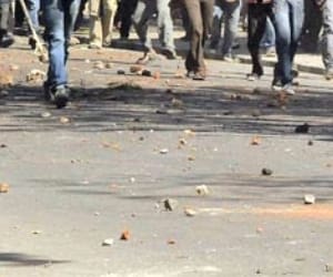 stone pelting panchayat uppradhan in sirmour.