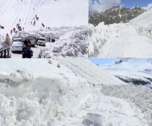 after 12 hour travelling in snowfaii reached in Manali
