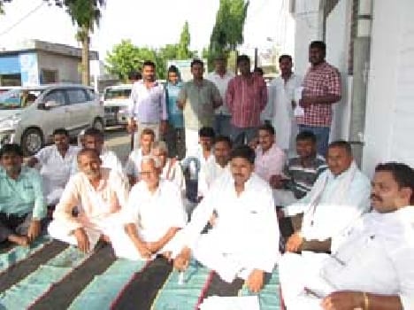 SP Sitting on dharna