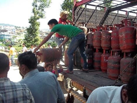 Two days later relief, divided 456 gas cylinders