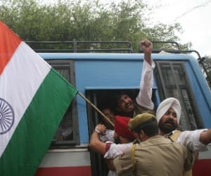youth congress resolution rally stopped by police in manda