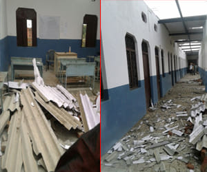 schools roof colapsed, one child died, 24 injured