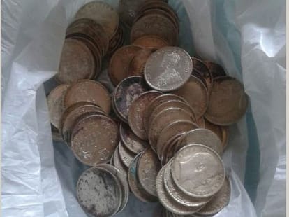 silver coin found old haveli at rawari