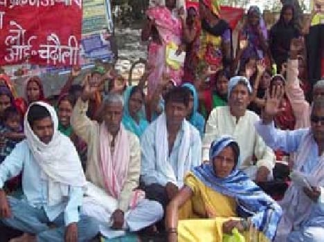 protested The land acquisition bill 