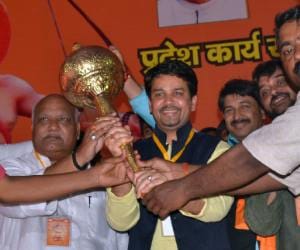BJP youth wing national chief Anurag Thakur advocates for Ram temple.