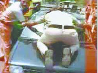 attempt to rash head constable under car